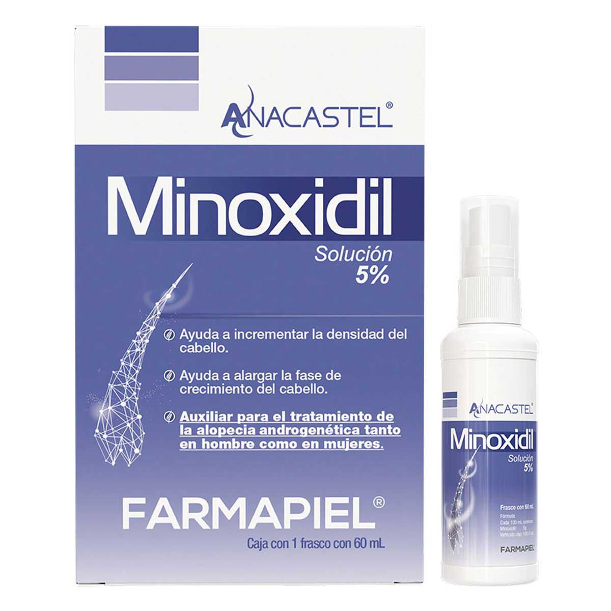 Solución Anacastel Minoxidil al 5%, frasco con 60 ml