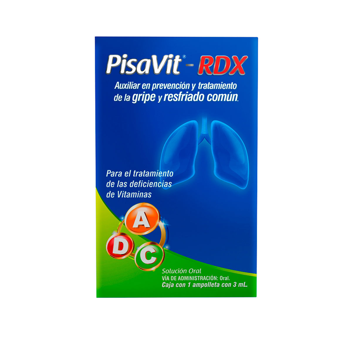 Ampolleta 3ml con vitaminas A D y E Pisavit-RDX 1 Ampolleta