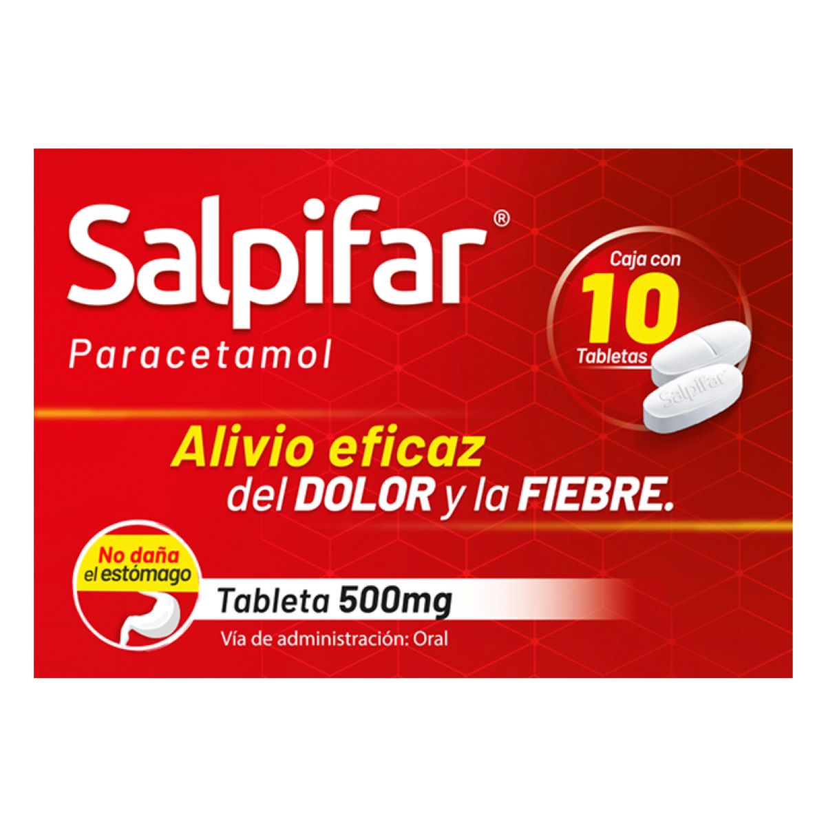 Tabletas Paracetamol 500mg Salpifar 10 Tabletas
