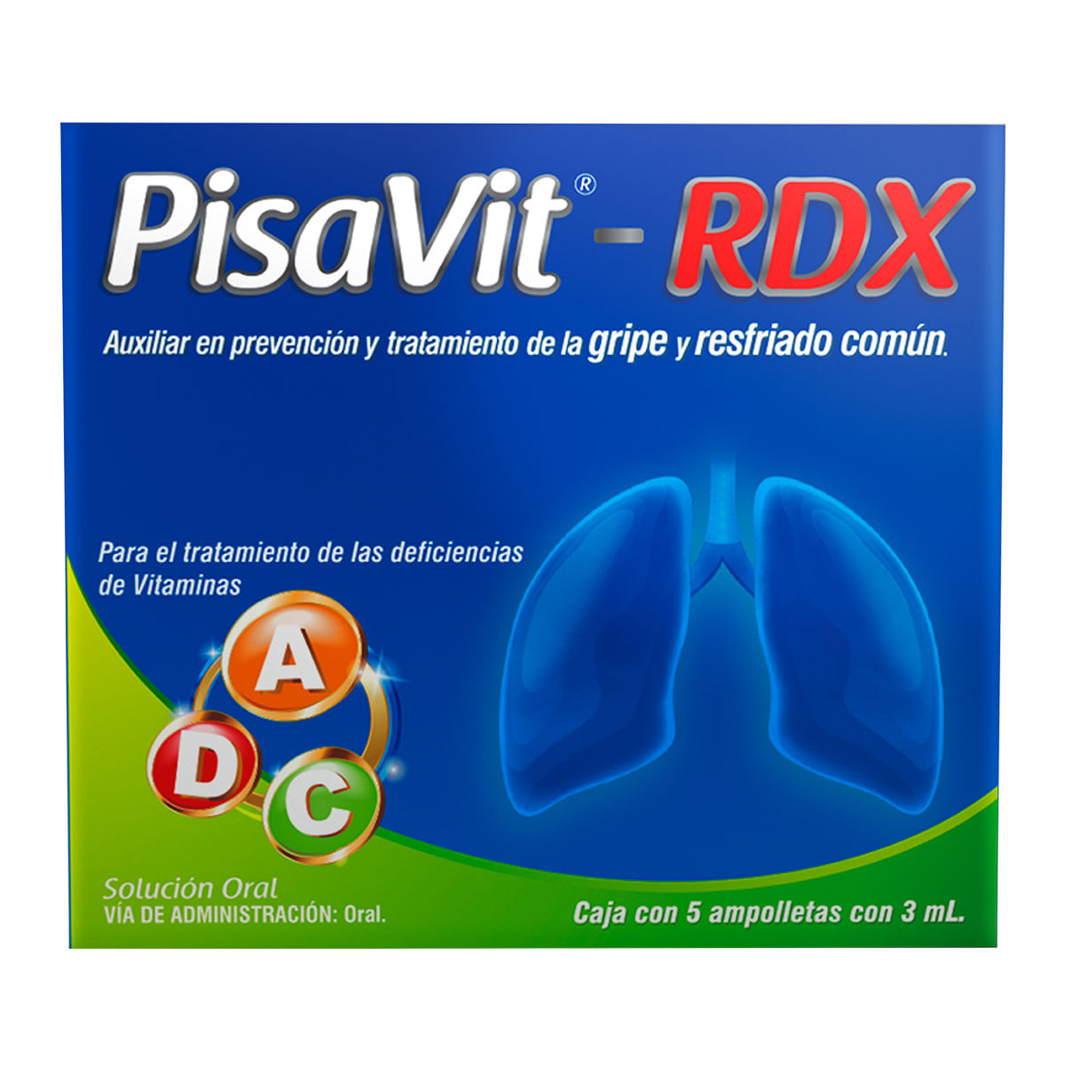 Ampolletas 3ml con vitaminas A D y E Pisavit-RDX 5 Ampolletas