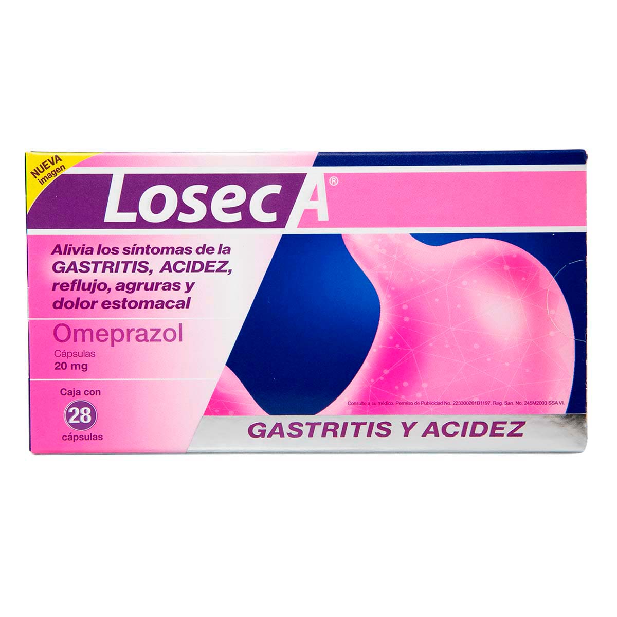 Cápsulas Omeprazol Losec A 20mg Caja con 28 Cápsulas