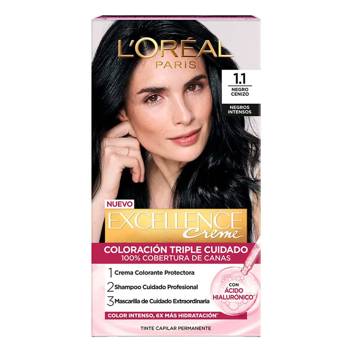 Tinte Para Cabello Excellence De L'Oréal Paris Tono 1.1 Negro Cenizo