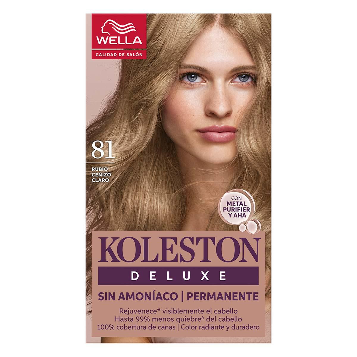 Tinte Permanente Koleston Deluxe Sin Amoníaco 81 Rubio Cenizo Claro