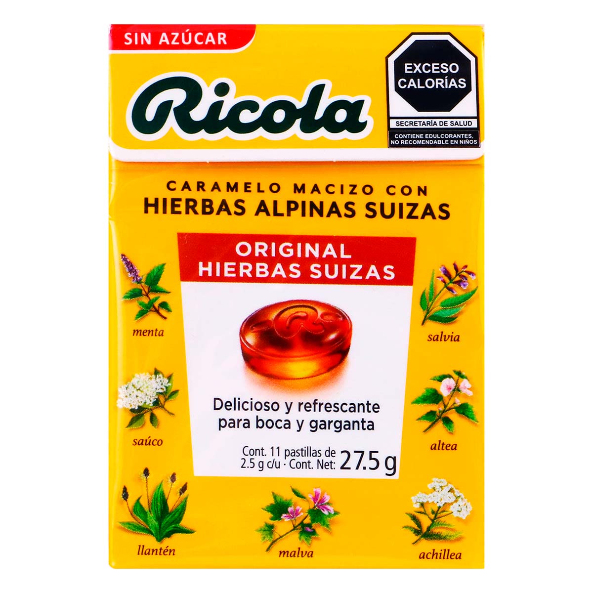 Pastillas Ricola Original Hierbas Suizas Sin Azucar 27.5g