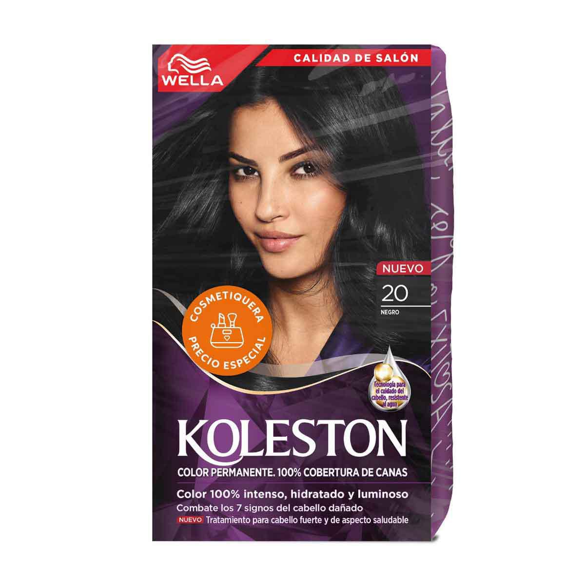 Pack Tinte Permanente Koleston # 20 Negro + Cosmetiquera