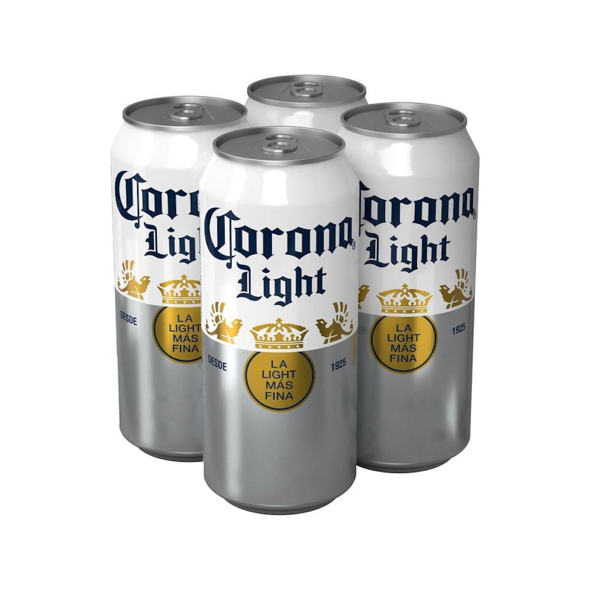 Cerveza Corona Light 4 Pack Latón de 473ml