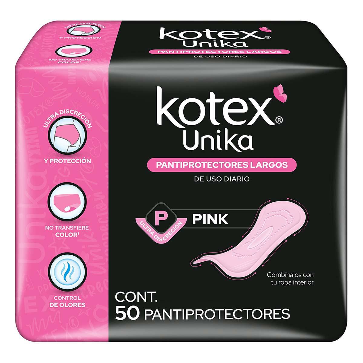 Pantiprotectores Kotex Unika Pink Largos 50 Piezas