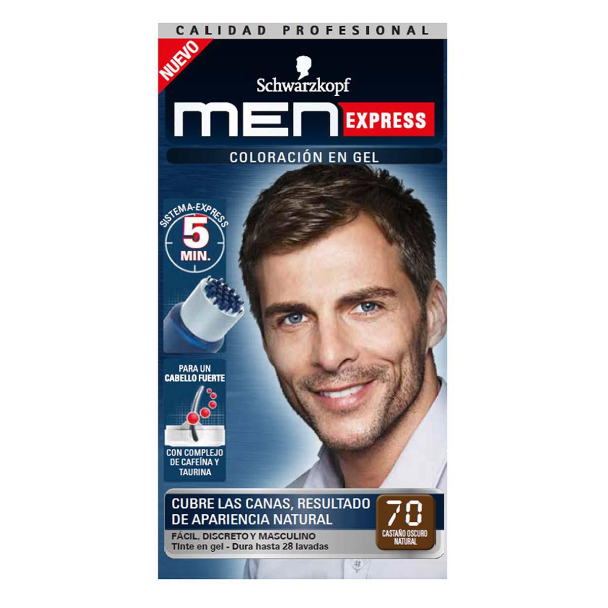 Tinte Capilar En Gel Men Express 70 Cataño Oscuro Natural 1 Pieza