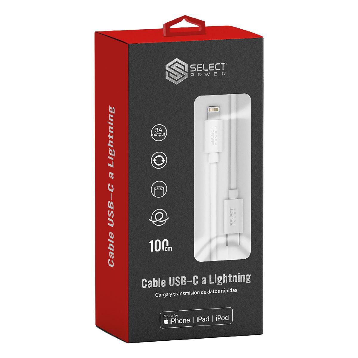 Cable Cargador Select Sound Usb-C A Lightning Modelo Ic-Sp Blanco