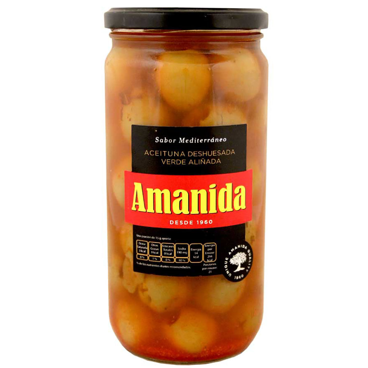 Aceituna Amanida Verde Sin Hueso Aliñada 15g