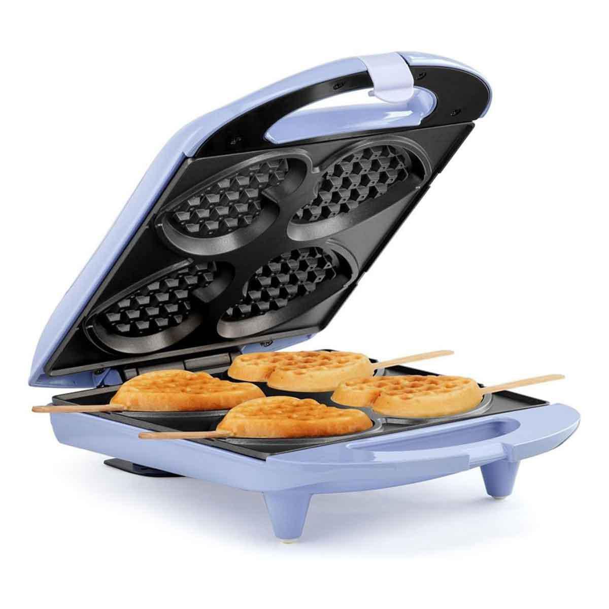 Maquina Para Hacer Waffles Holstein 4 Secciones En Forma De Corazón Lila 450029