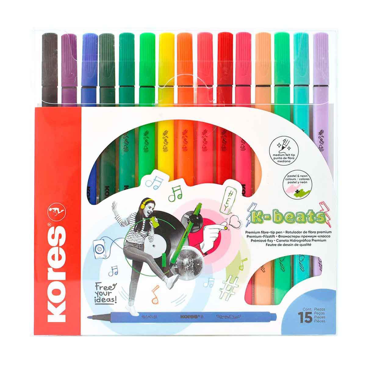 Beats Rotulador Kores Fibra Premium 15 Piezas