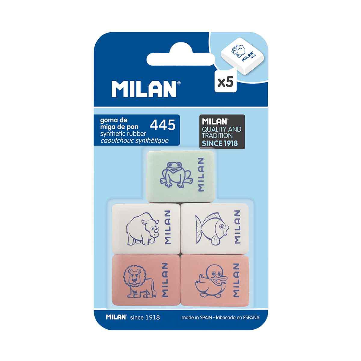 Blister Con 5 Gomas Con Dibujos Infantiles