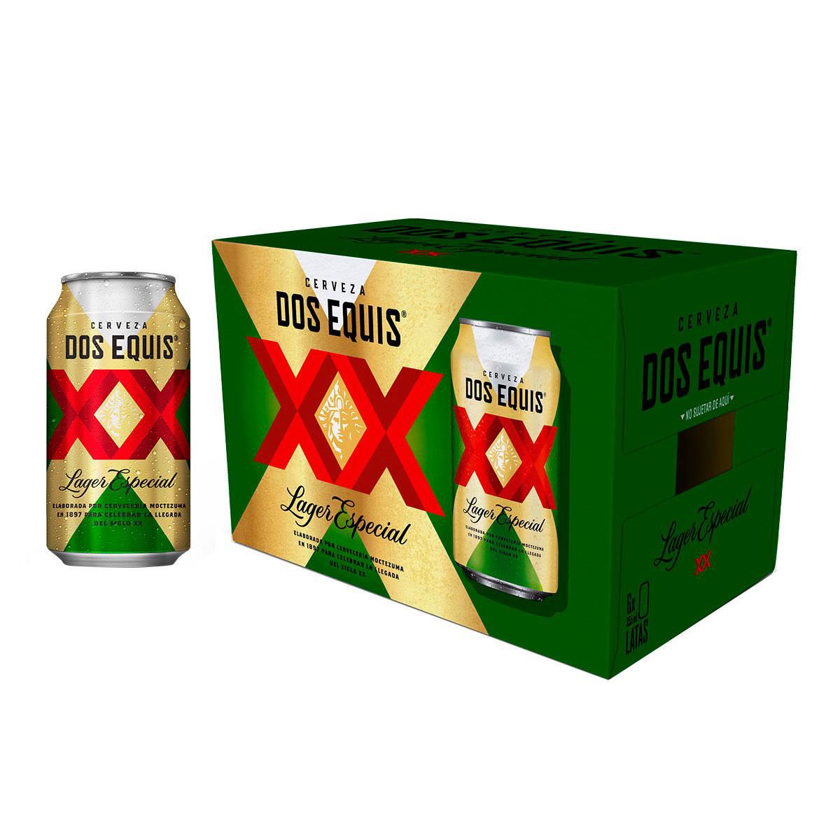 Cerveza Clara Dos Equis Lager 6 Latas de 355ml Cada Uno