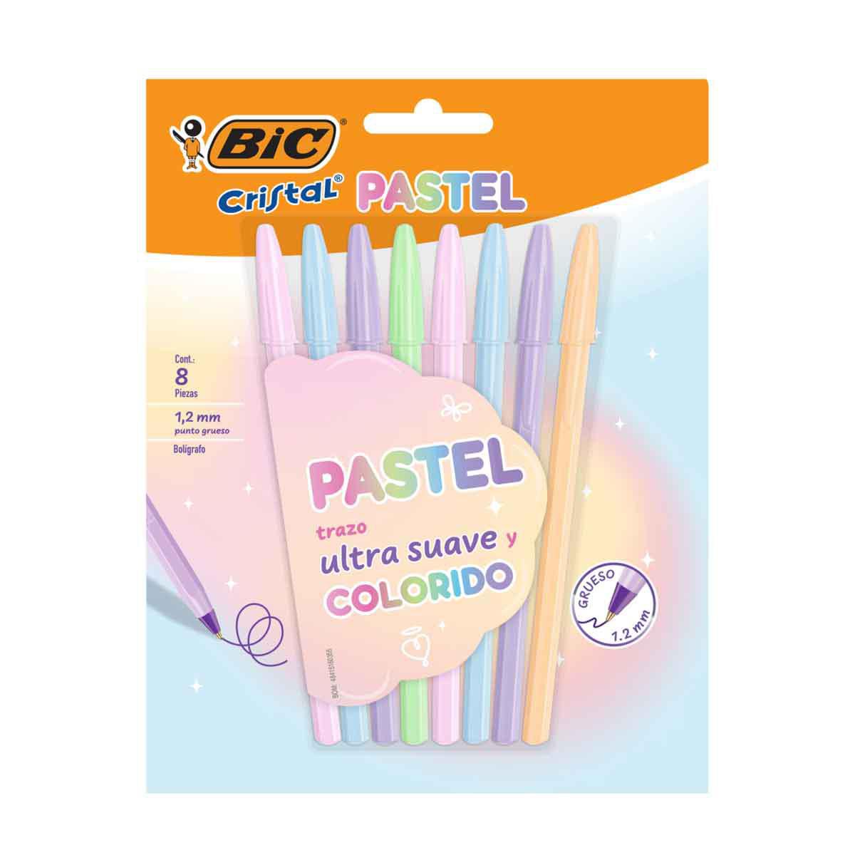 Bolígrafo Bic 8pz Cristal Pastel