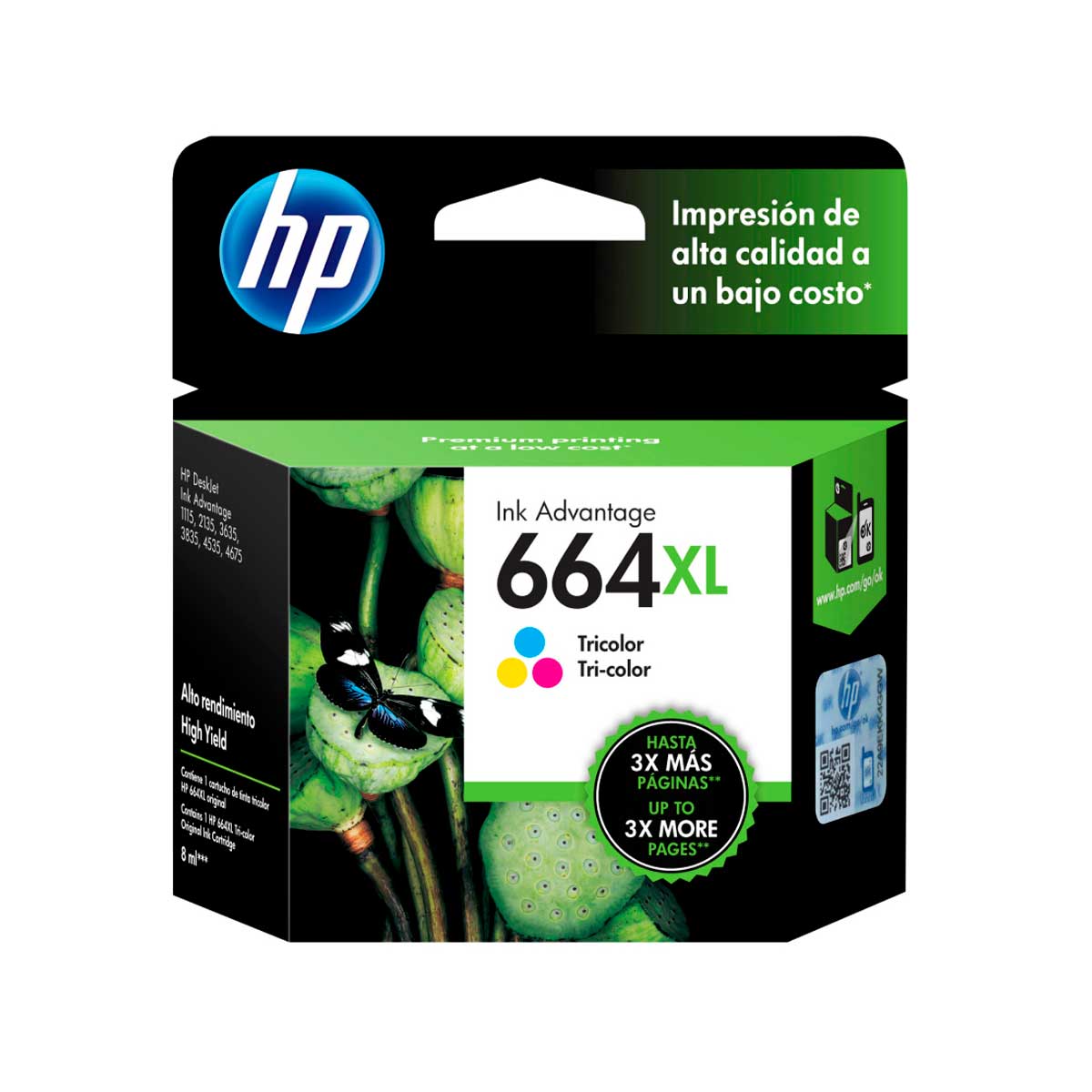 Cartucho De Tinta Hp 664xl Tricolor Original
