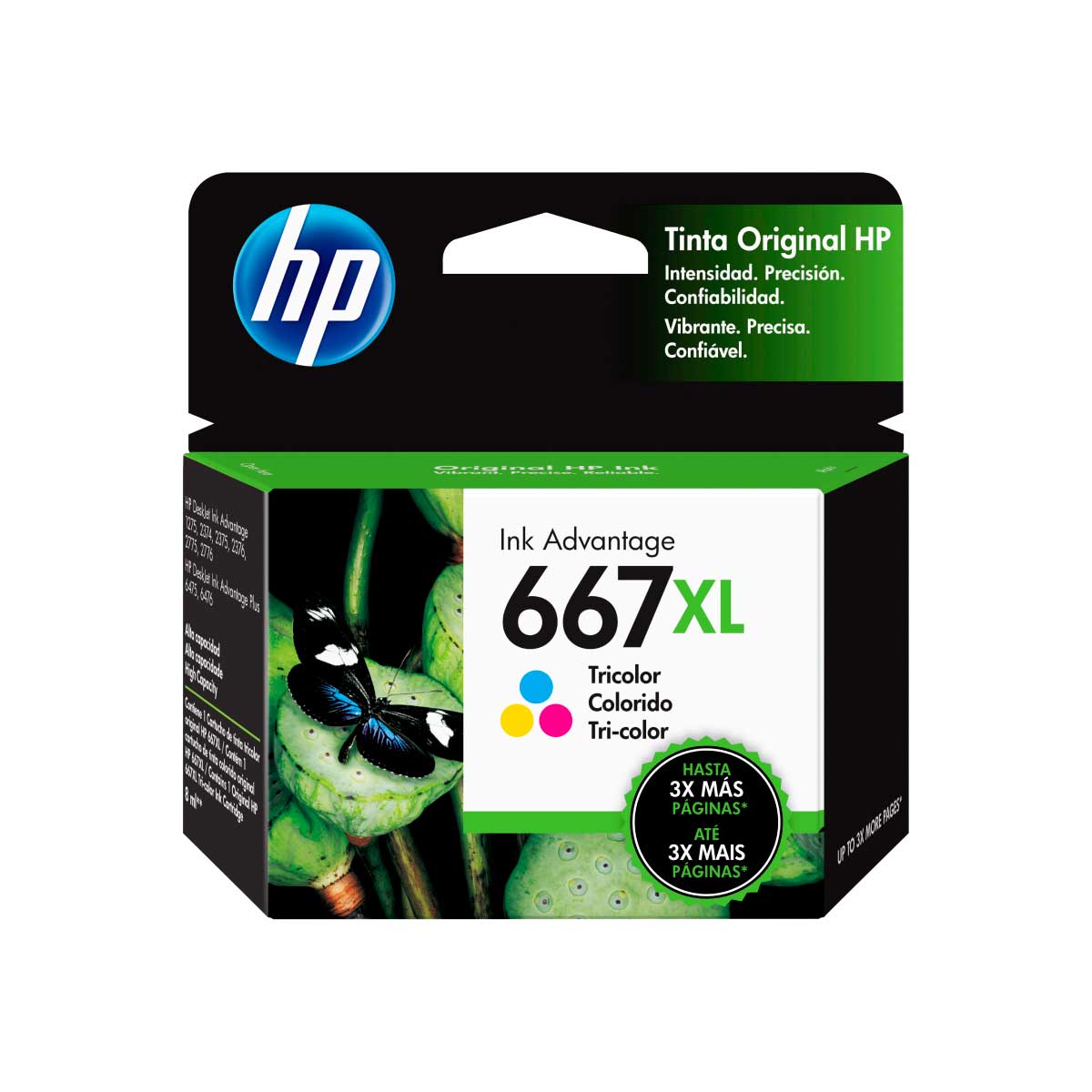 Cartucho De Tinta Hp 667xl Tricolor Original