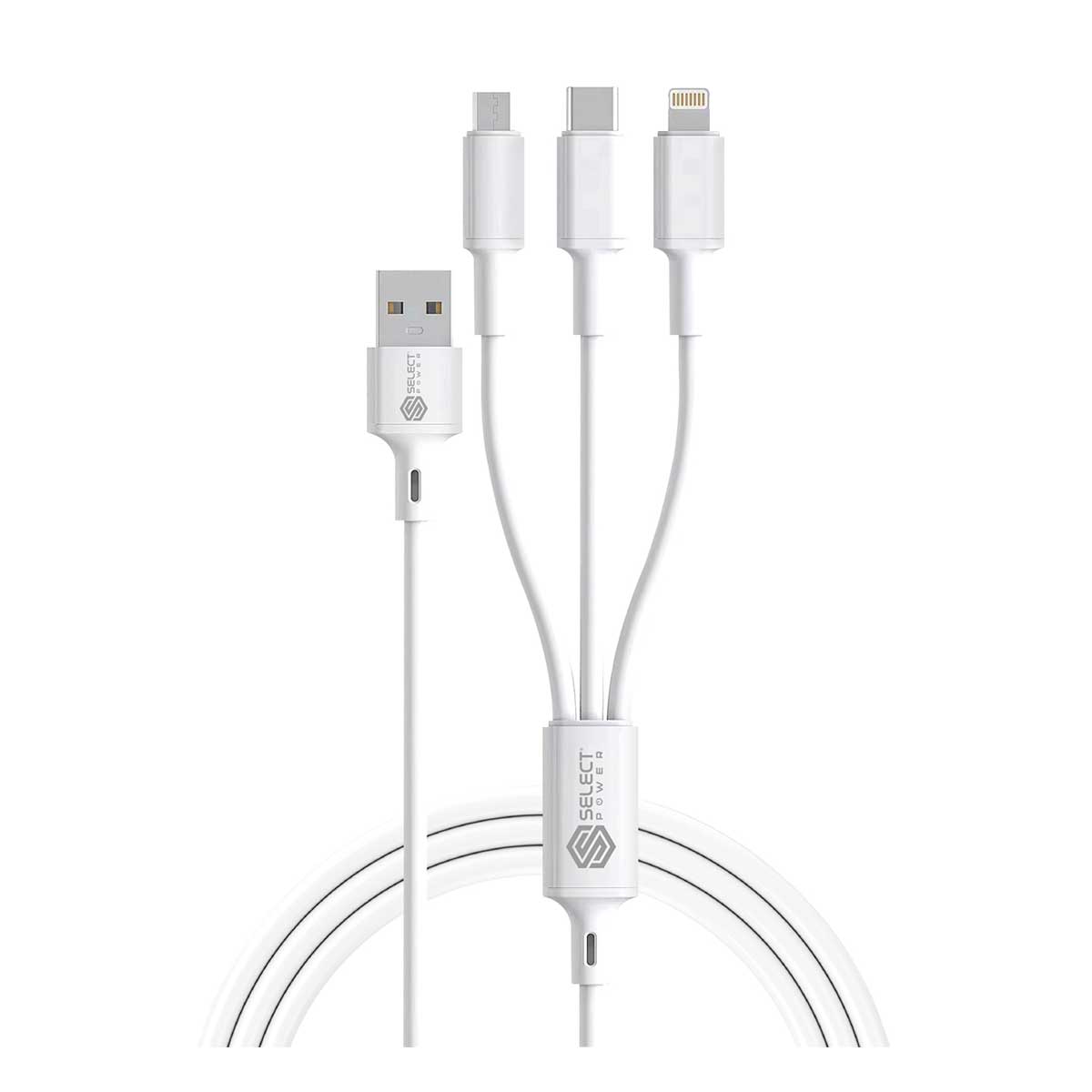 Cable Cargador 3en1 Usb A Micro Usb, Tipo C Y Lightning Select Sound 3in1-Sp2