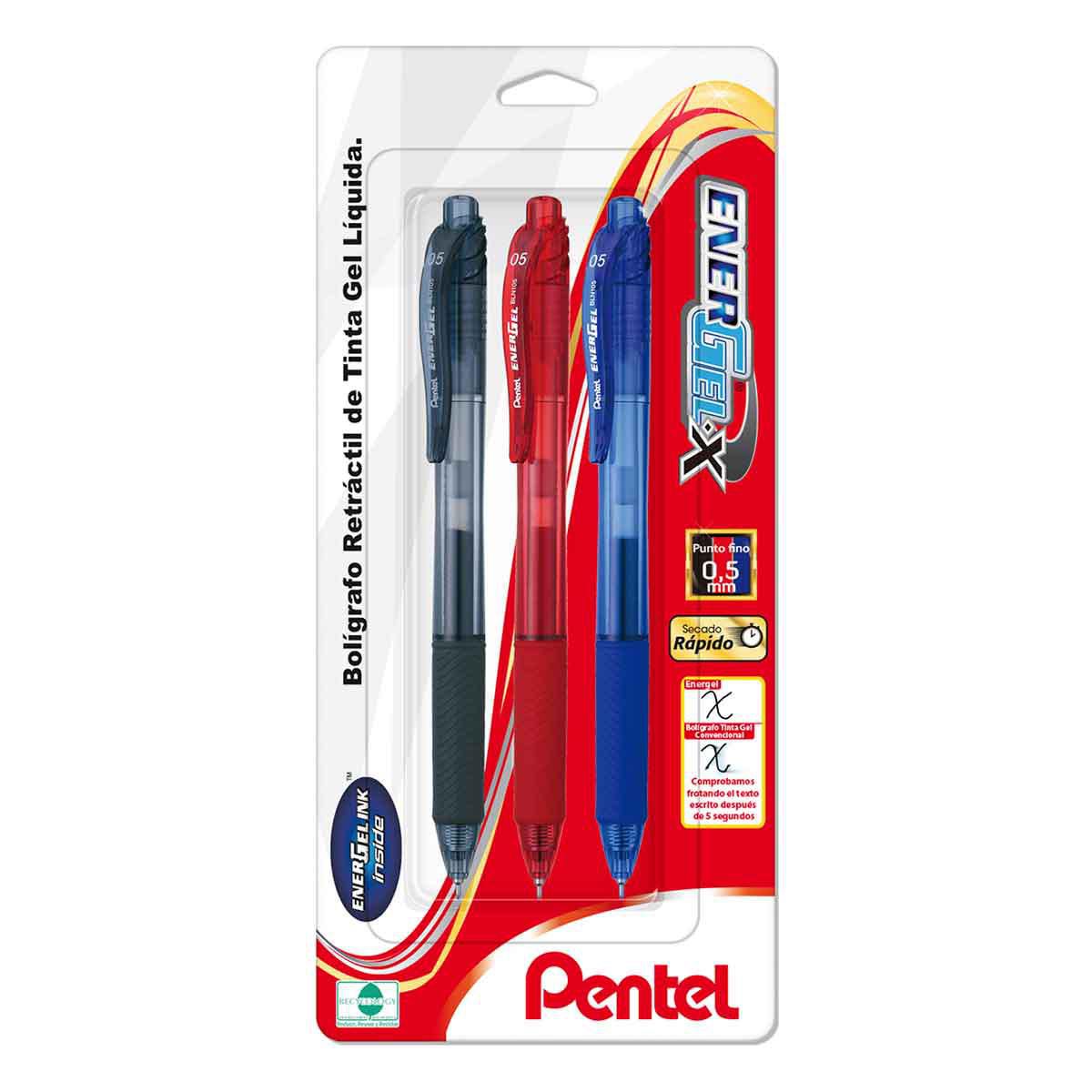 Bolígrafo Energel- X Pentel Blíster Con 3