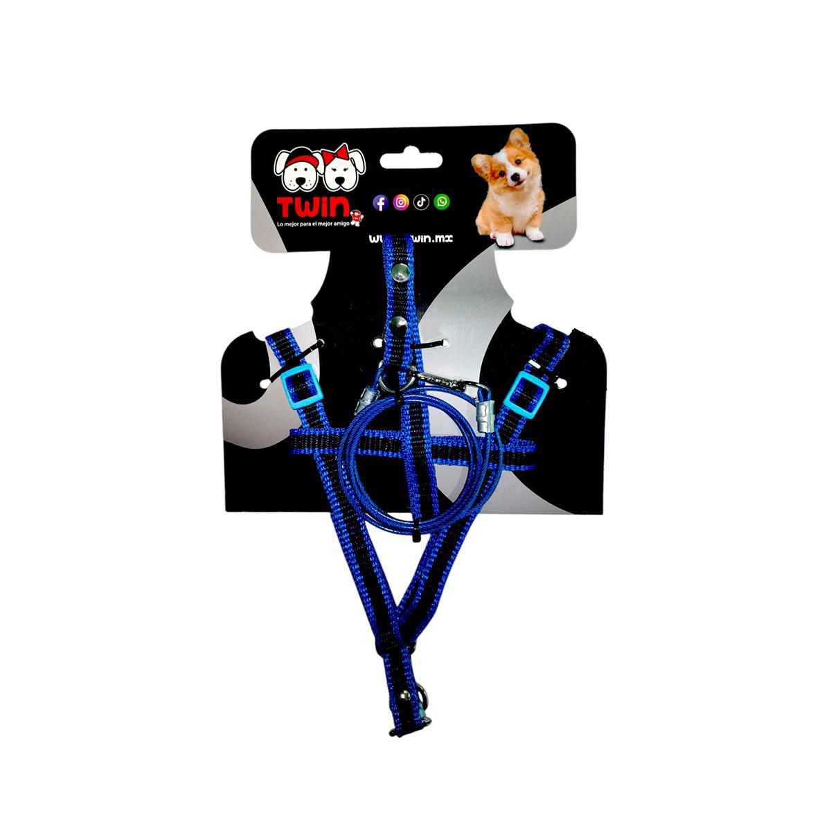 Juego De Correa Y Pechera Para Gato Twin Pet Shop Ajustable De Acero