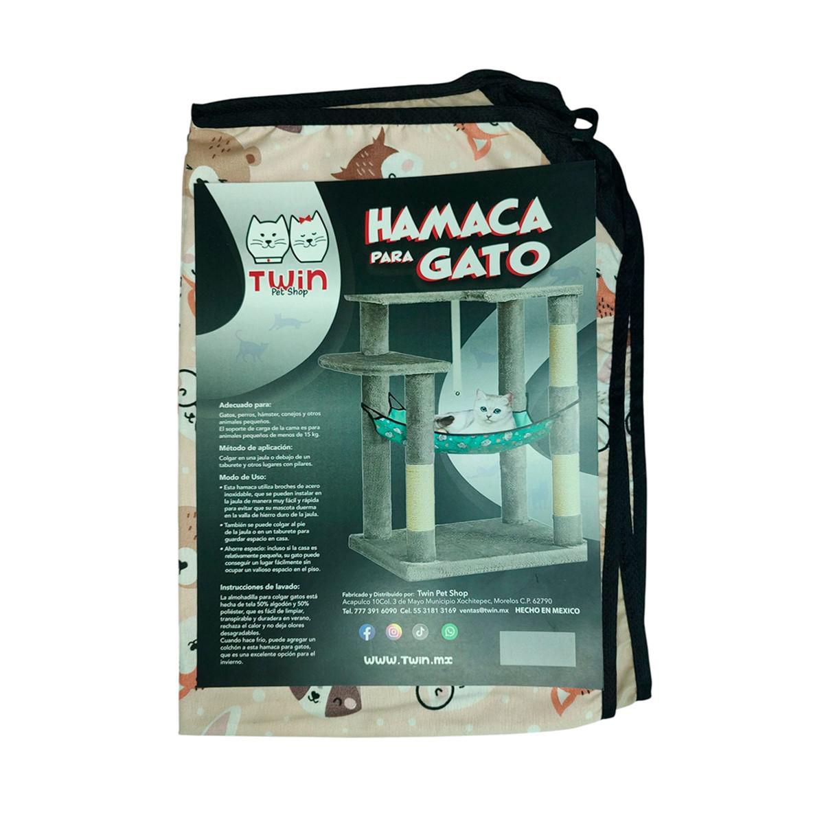 Hamaca Para Gato Ajustable Para Rascadero Twin Pet Shop Con Bandolas Ajustables