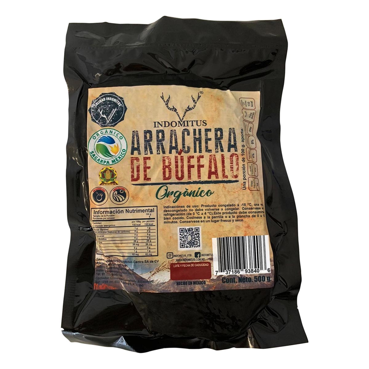 Arrachera Búfalo Orgánica Indomitus 500g