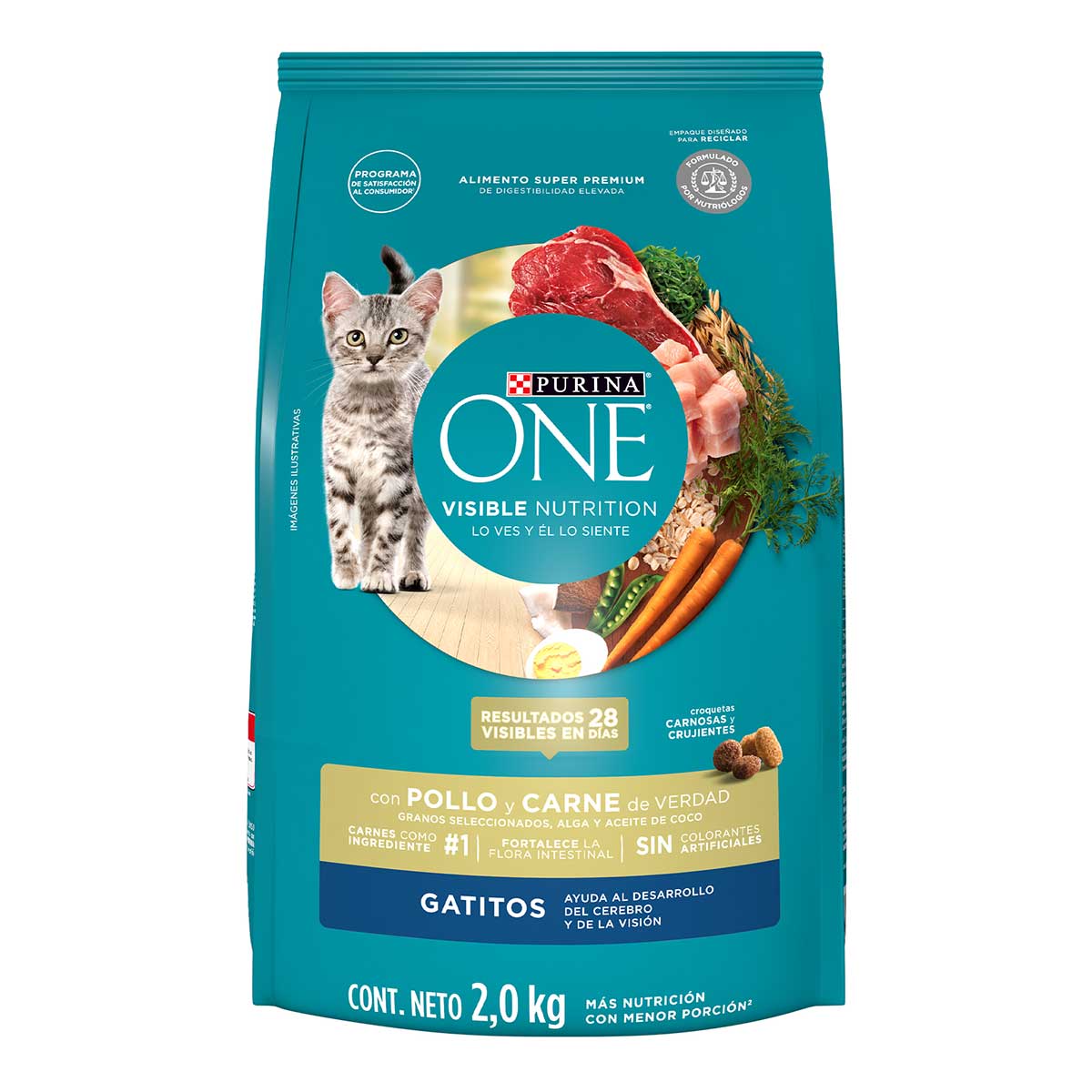 Alimento Gato One Cat Dry Carne 2 Kg