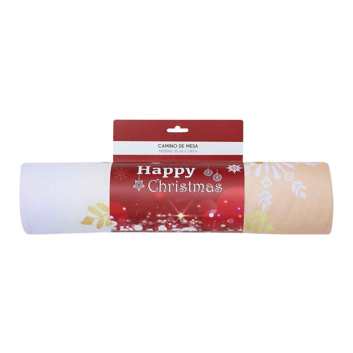 Camino De Mesa Happy Christmas Brillo
