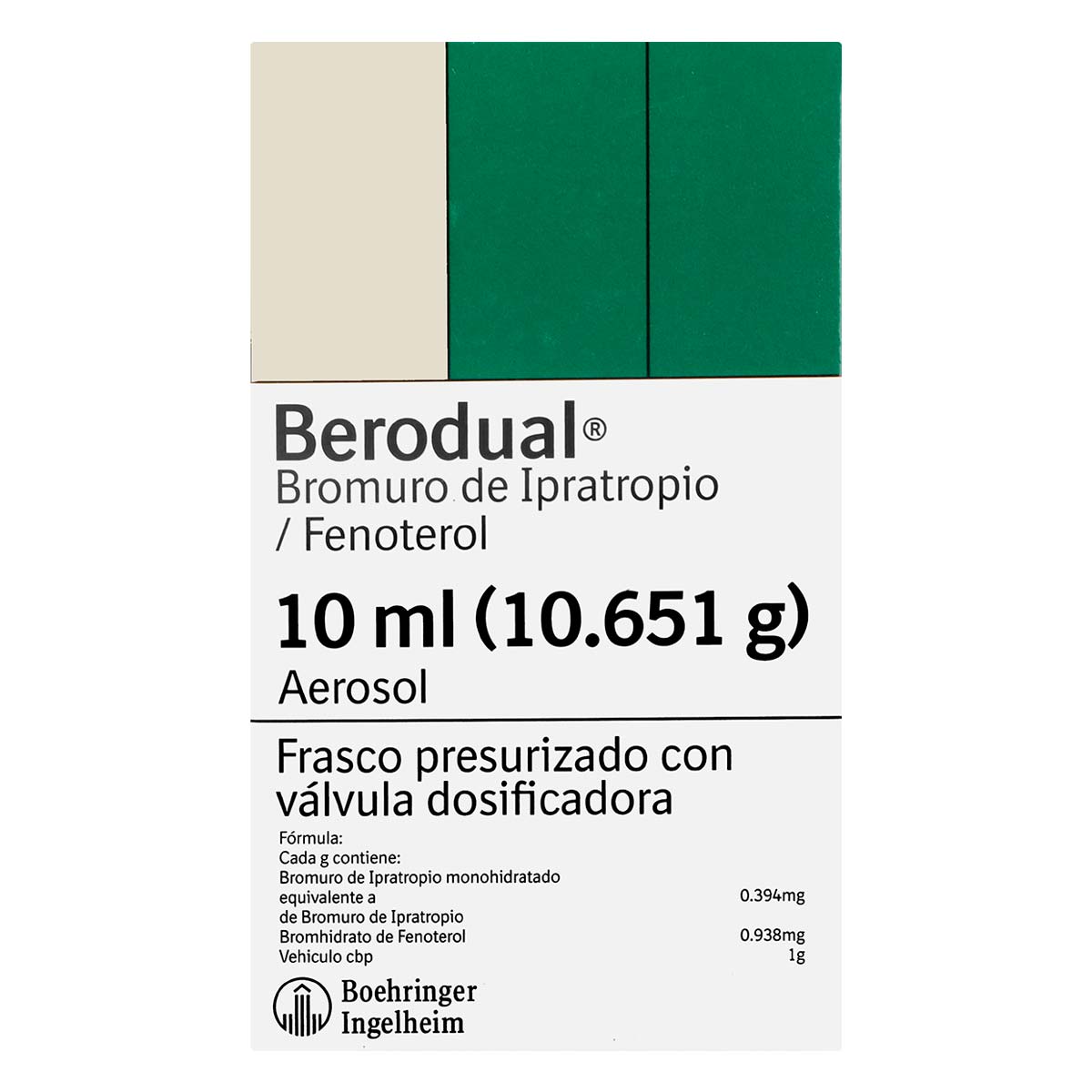 Aerosol Berodual Frasco Presurizado Con Válvula Dosificadora 10ml