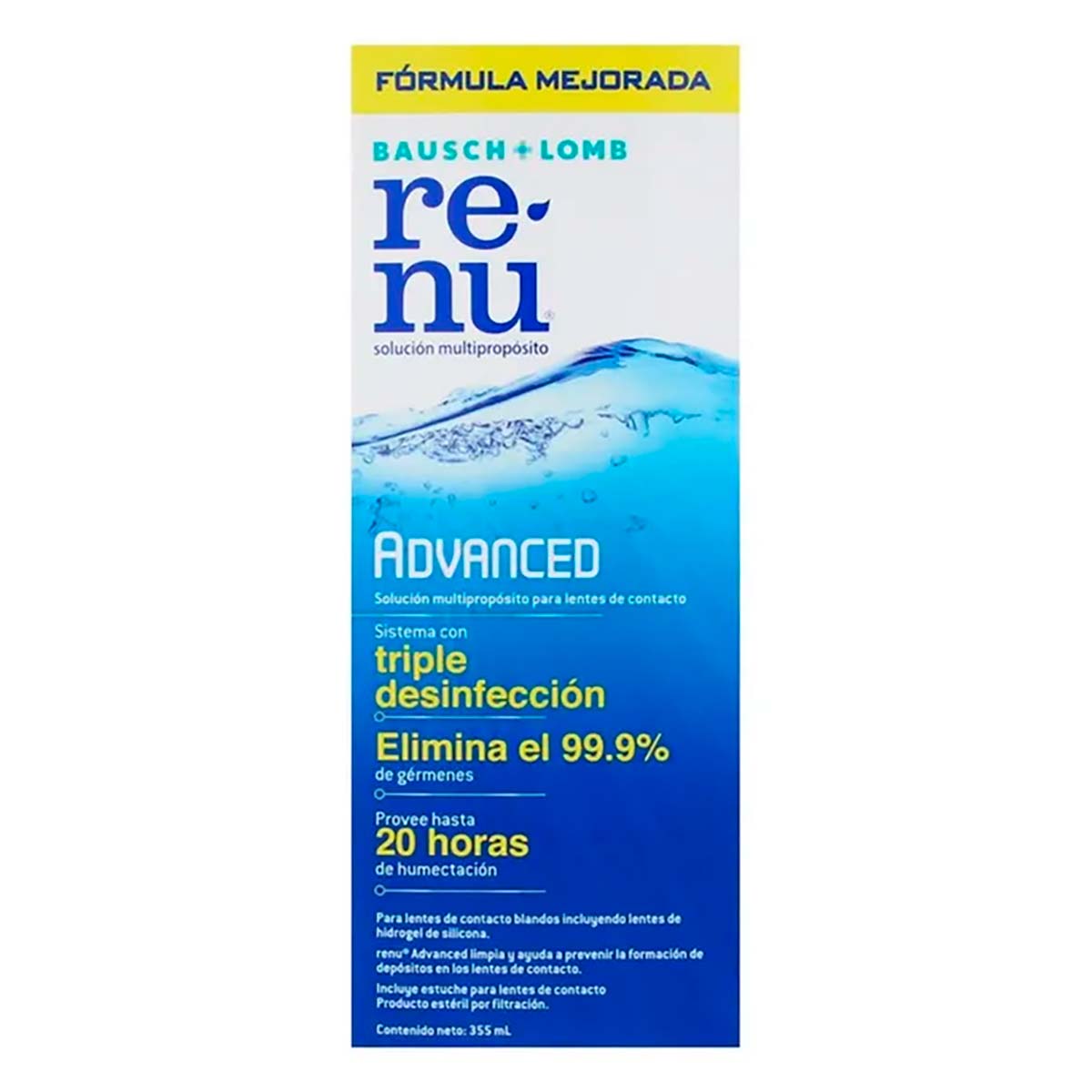 Solución Multipropósito Renu Advanced Para Lentes De Contacto Blandos 355ml