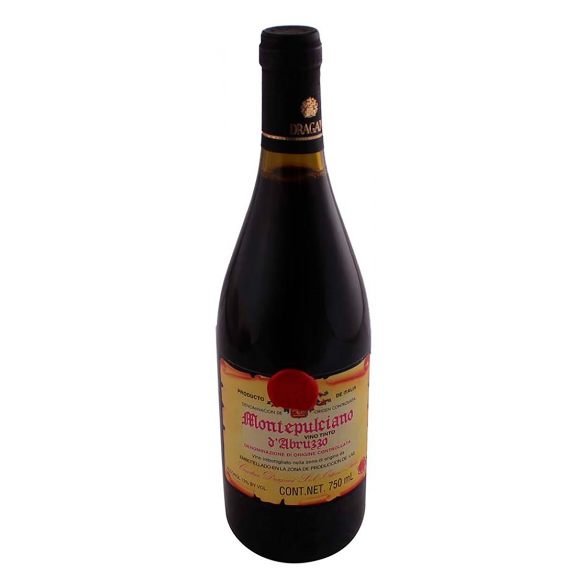 Vino Tinto Italiano Dragani Montepulciano Fechado 750ml