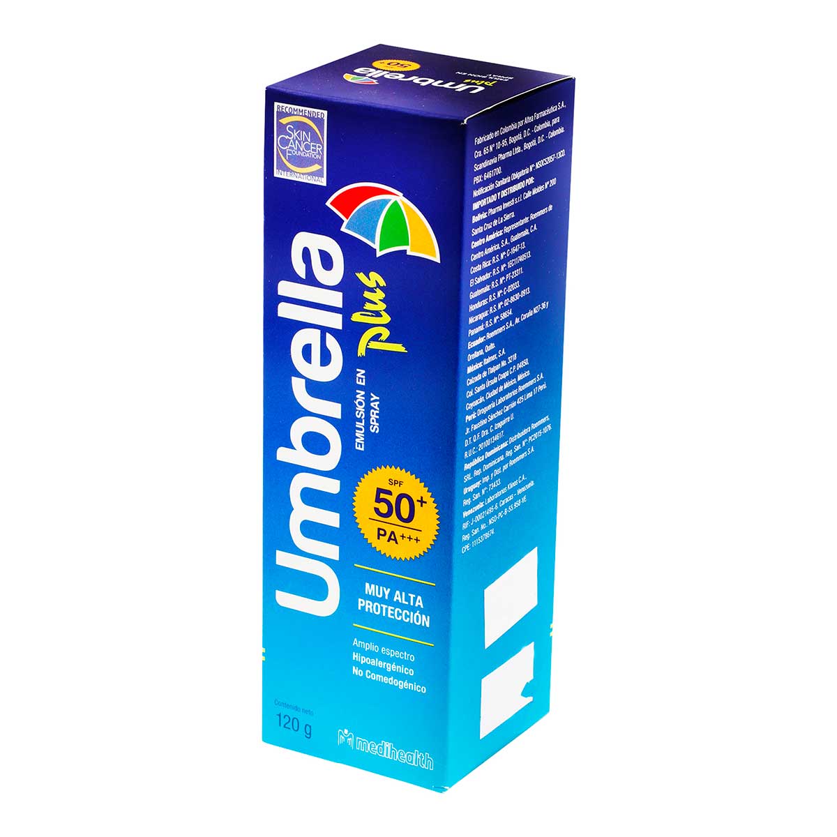 Emulsión En Spray Umbrella Plus 50+ Alta Protección 120g