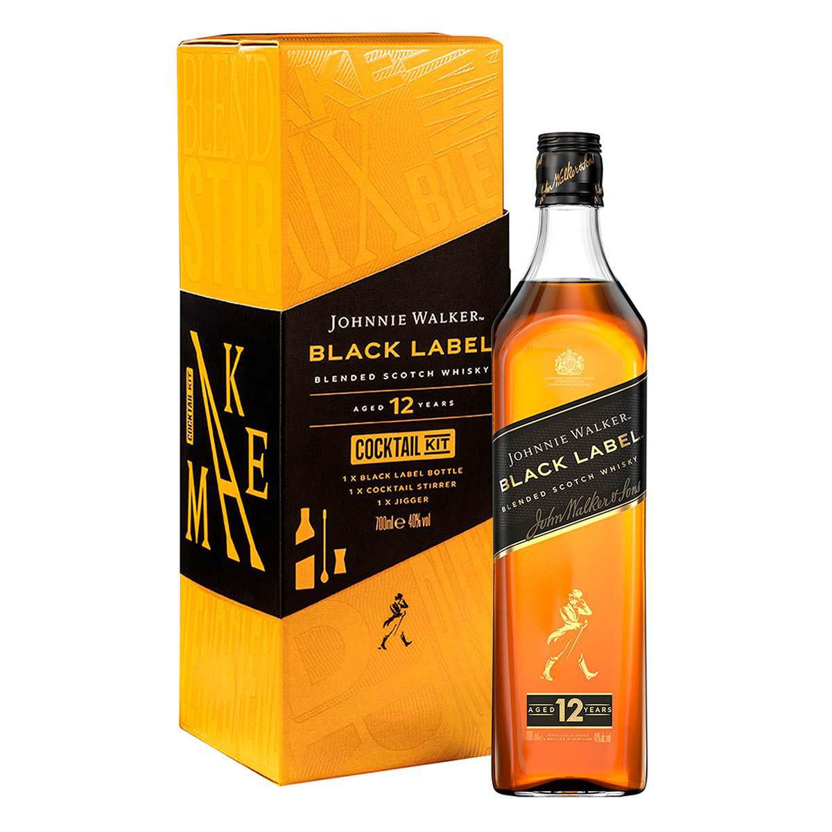 Whisky Johnnie Walker Black Label 750 ml Cocktail Kit (The gift made for sharing)