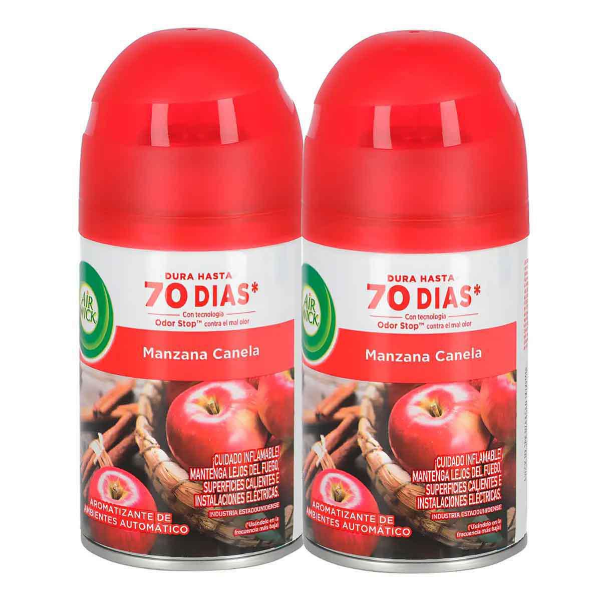 2 Pack Aromatizante Air Wick Rep Mazana Canela 250ml