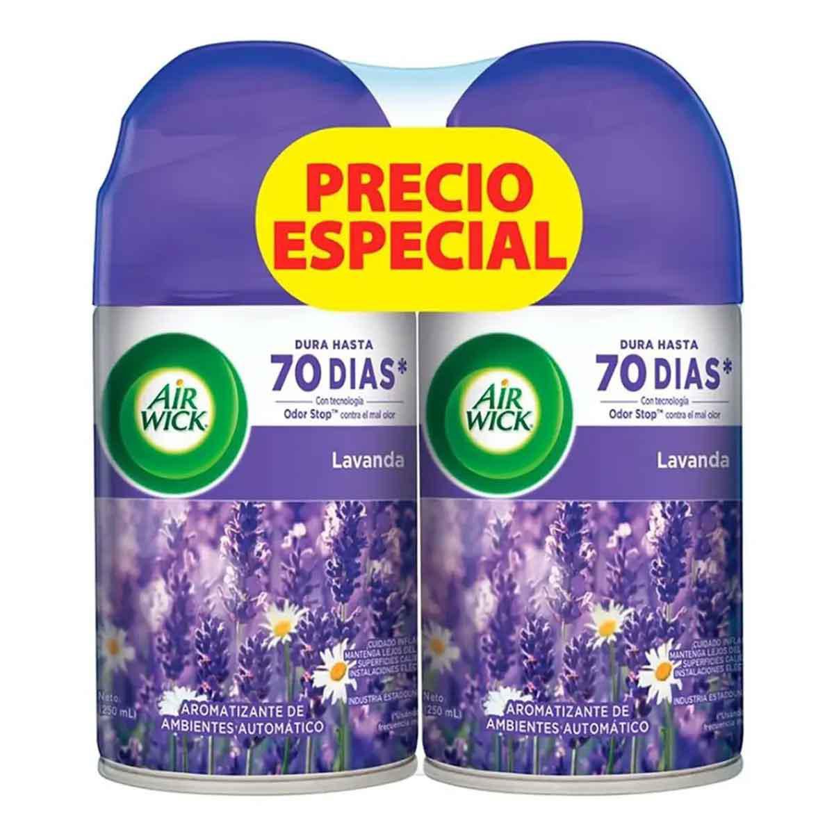 2 Pack Aromatizante Air Wick Lavanda 250ml