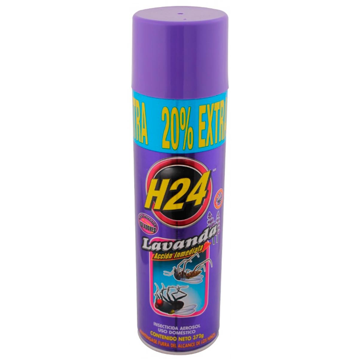Insecticida En Aerosol H24 Lavanda Mata Insectos Voladores 372g