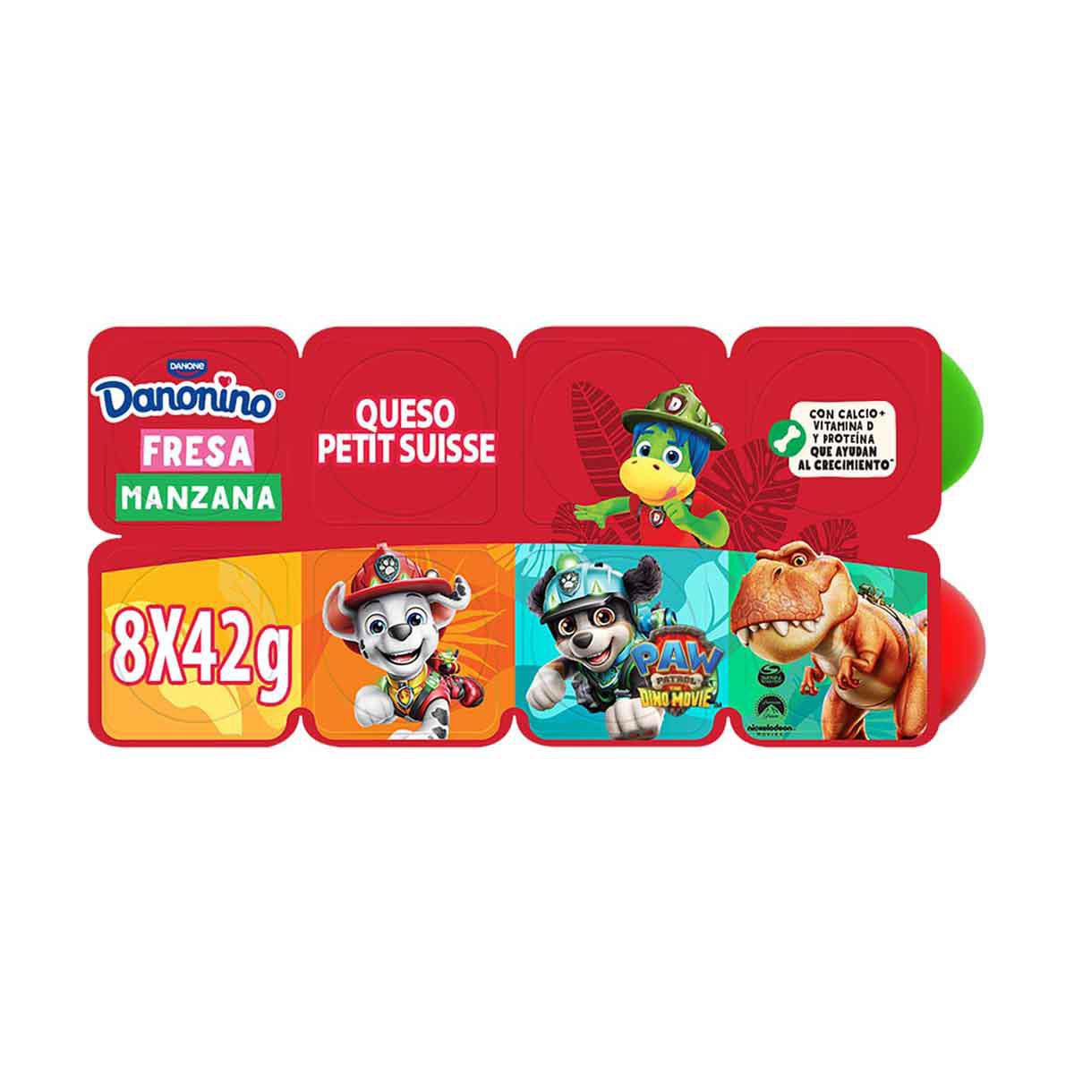 Danonino Queso Petit Suisse Con Fresa Y Manzana 8 Piezas De 42g