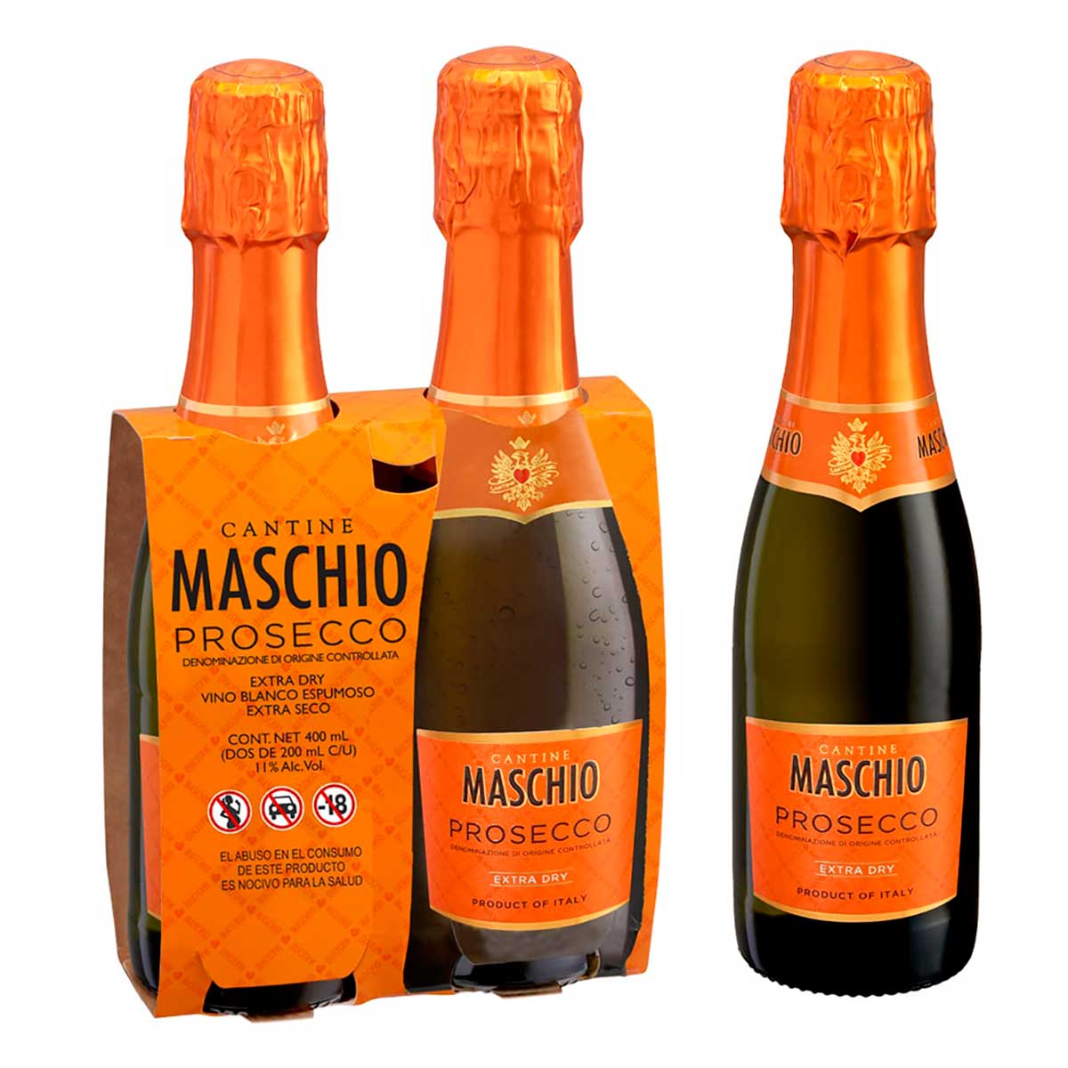 2 Pack Vino Espumoso Maschio Prosecco de 200ml