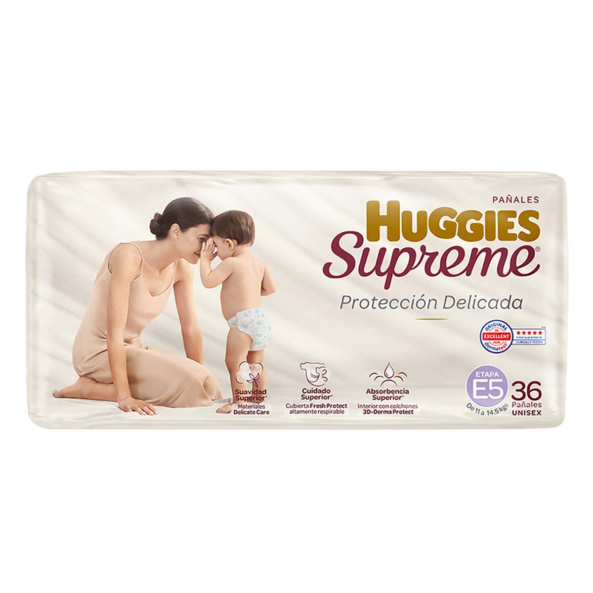 Pañal Para Bebé Huggies Supreme Unisex Etapa 5 Con 36 Piezas