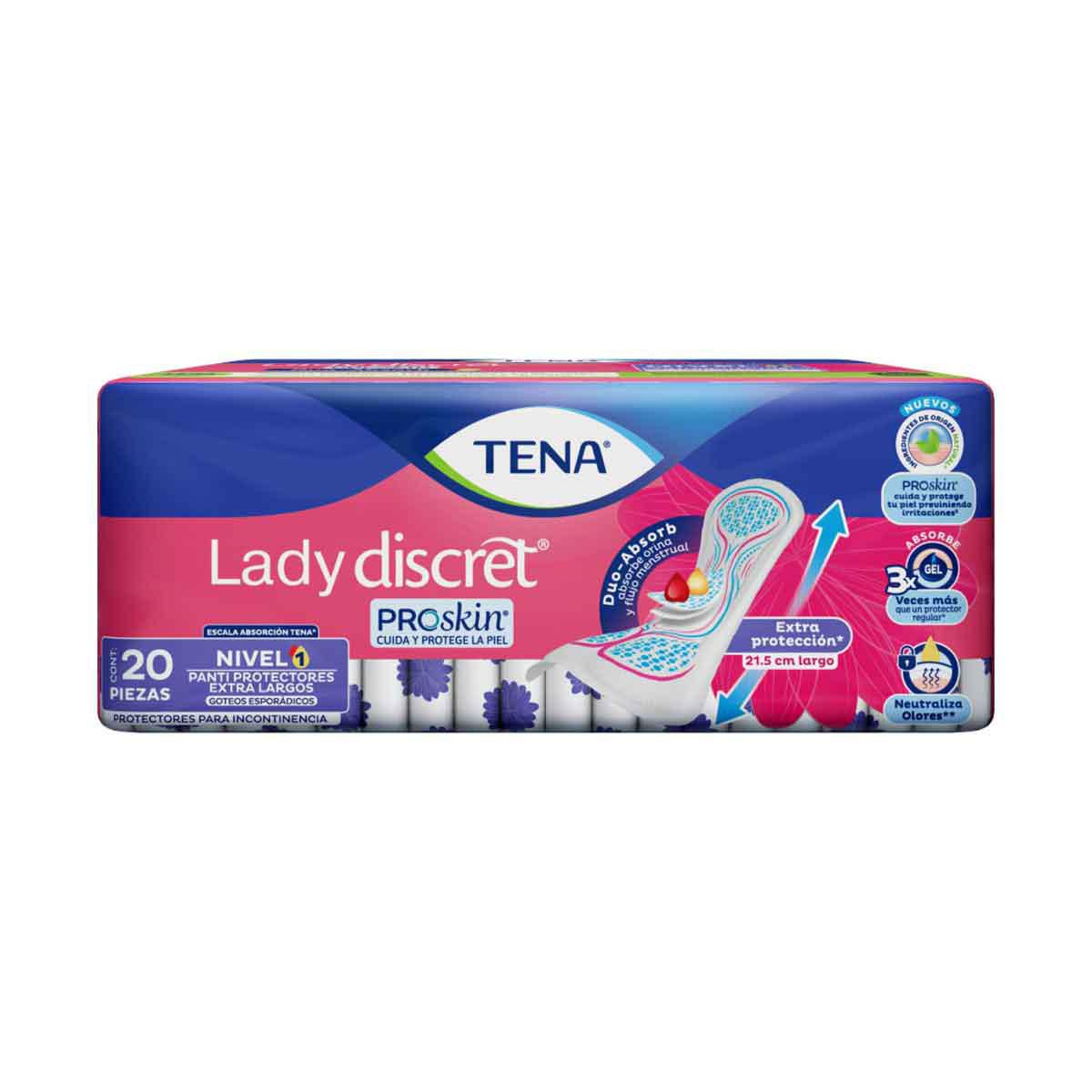 Panti Protectores Tena Lady Discret Extralargos 20 Piezas