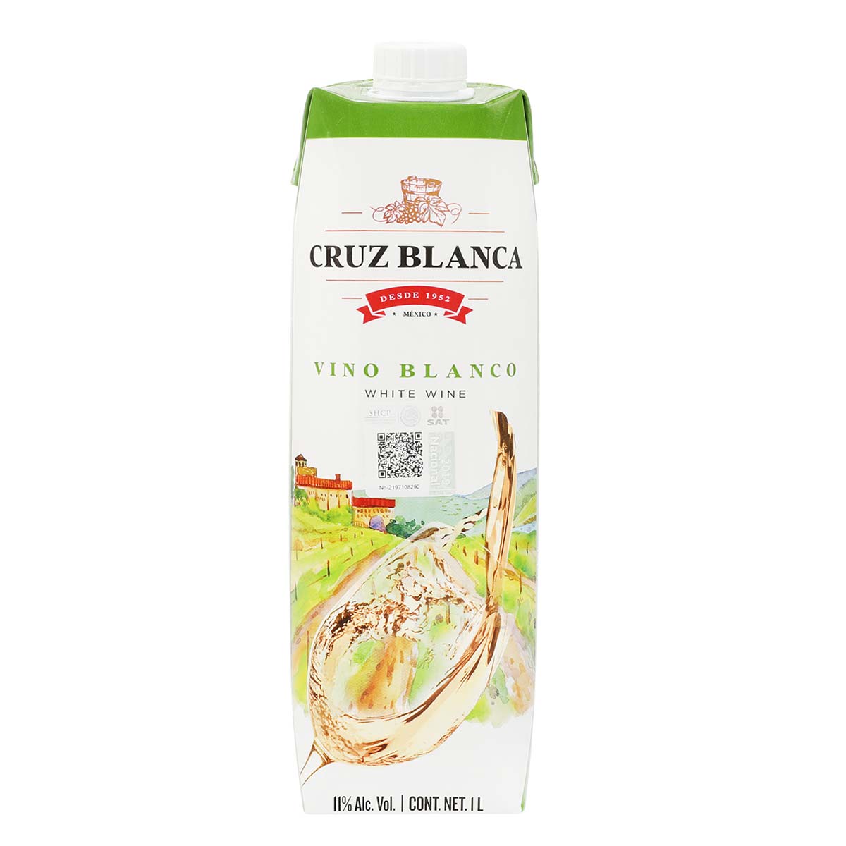 Vino Blanco Mexicano Cruz Blanca tetrabric 1L