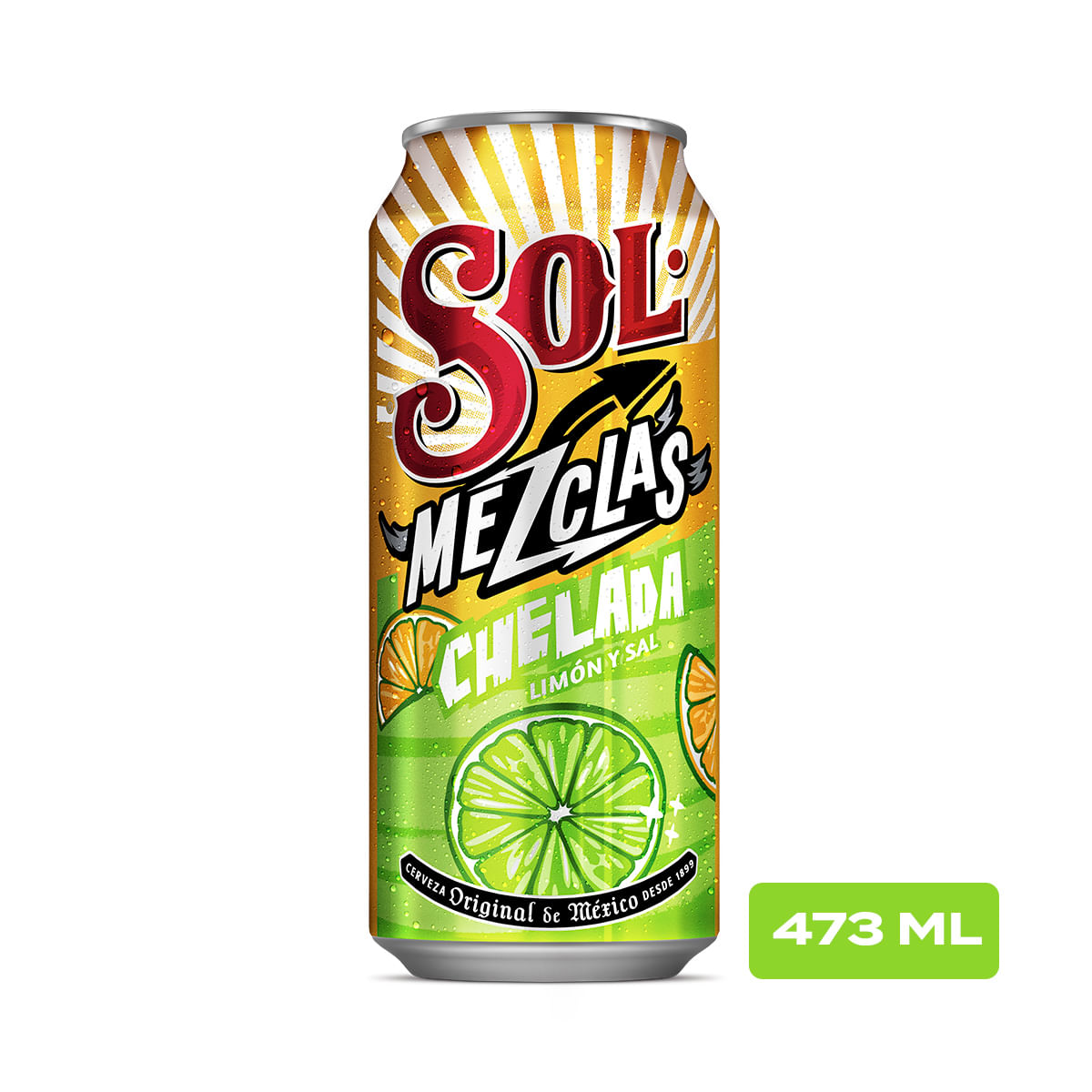Cerveza Preparada Sol Chelada lata de 473 ml