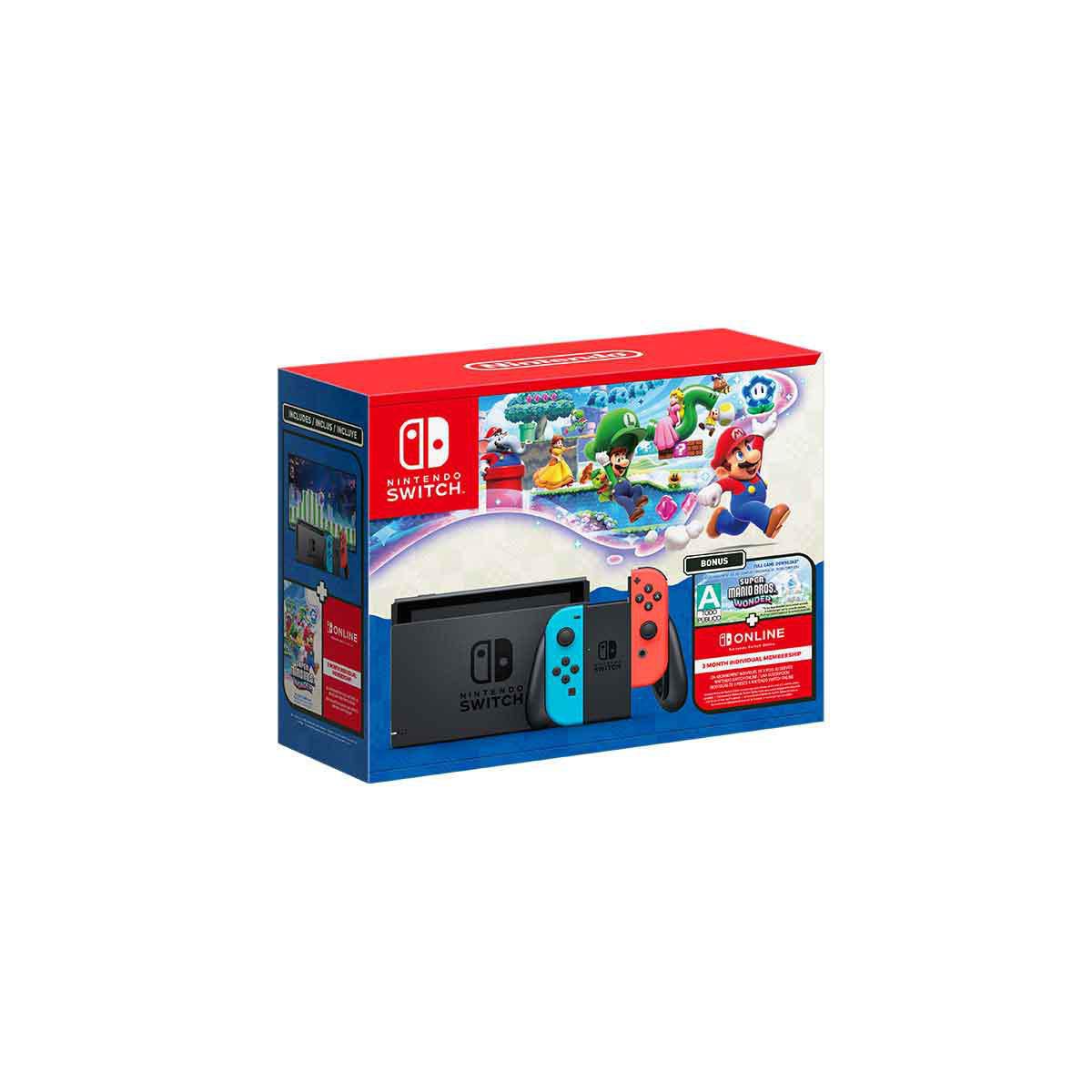 Consola Switch Bundle Mario Wonder Descargable + Nintendo Online 3M