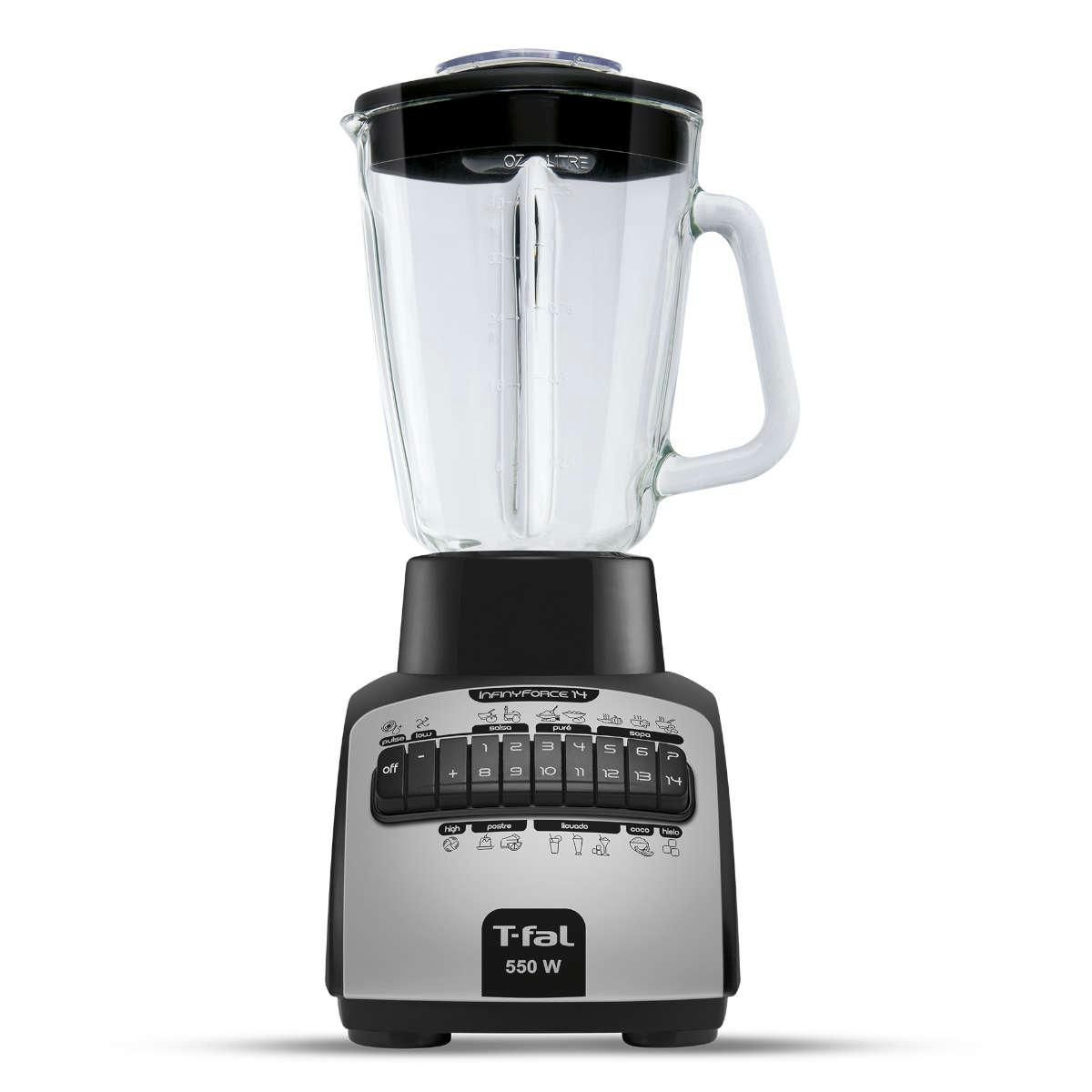 Licuadora T-Fal Infiny Force 14 Velocidades 550W Negra 824814