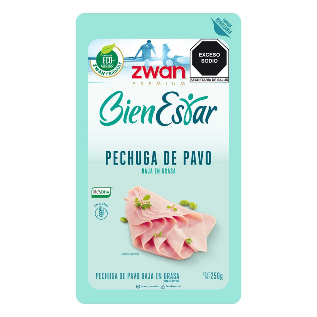 Pechuga Zwan Bienestar Pavo Natural 250g