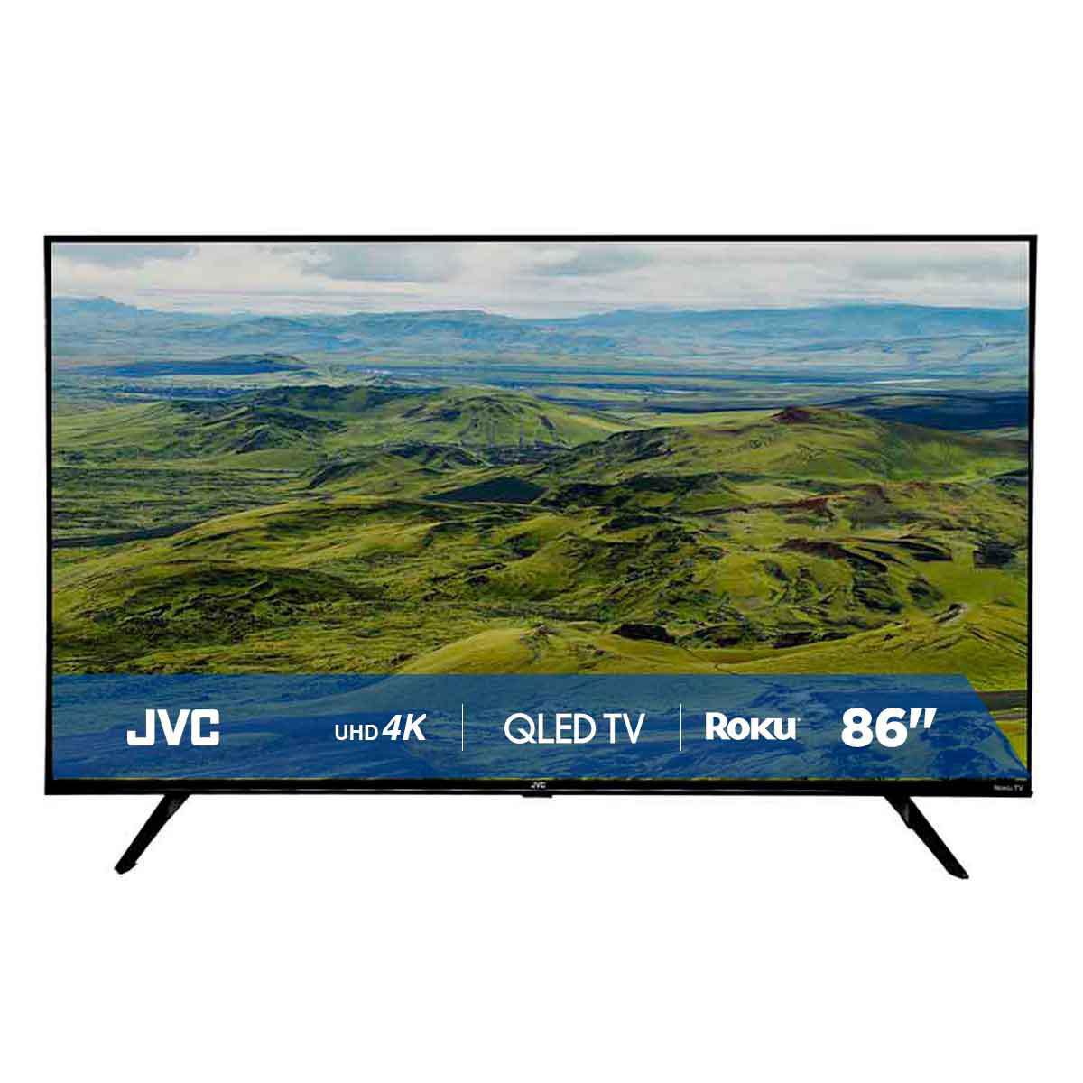 Pantalla JVC 86 Pulgadas QLED, Smart TV Roku UHD Frameless SI86QRF