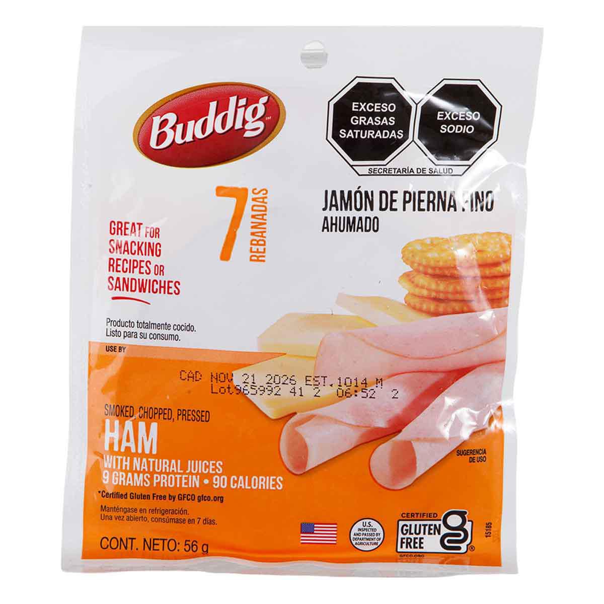Jamón Buddig De Pierna Fino Ahumado 56 G