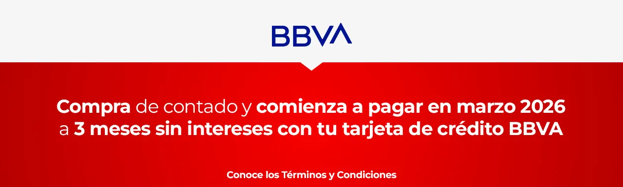 Compra de contado y comienza a pagar en marzo 2026 a 3 meses sin intereses con tu tarjeta de crédito BBVA