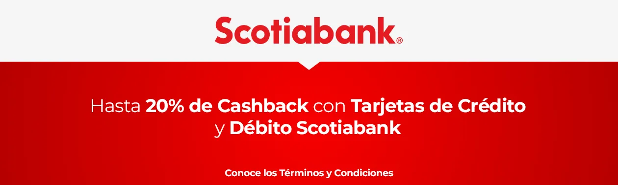 Hasta 20% de Cashback con Tarjetas de Crédito y Débito Scotiabank