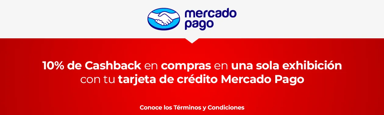 10% de Cashback en compras en una sola exhibición con tu tarjeta de crédito Mercado Pago